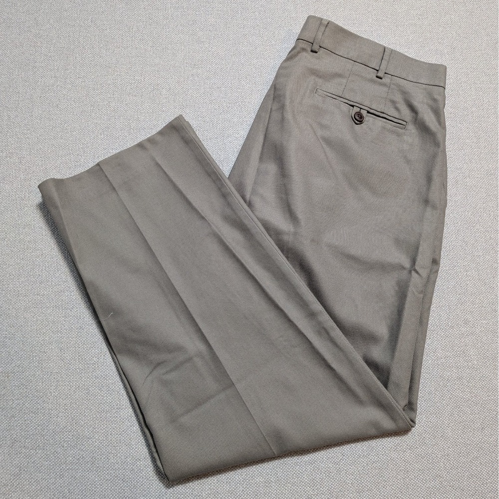 CHARLES TYRWHITT Dress Pants Men's 38x30 Tan Classic Fit Non-Iron Cotton Stretch